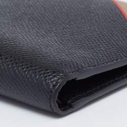 Burberry Black Icon Stripe Leather Bifold Wallet