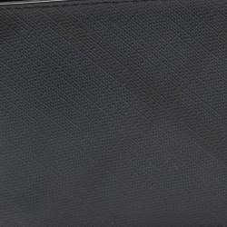 Burberry Navy Blue/Black London Check Leather Bifold Wallet