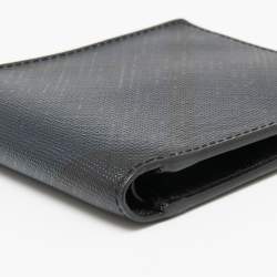 Burberry Navy Blue/Black London Check Leather Bifold Wallet
