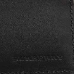 Burberry Blue/Green Crest Print Leather Bifold Wallet