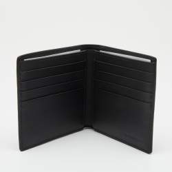 Burberry Blue/Green Crest Print Leather Bifold Wallet