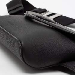 Pre Owned Burberry Black Leather Pocket  Belt Bag