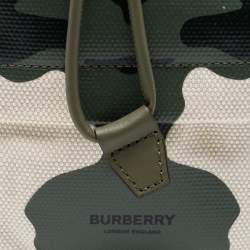 Burberry Green Camouflage Coated and Canvas Phoebe Drawstring Pouch