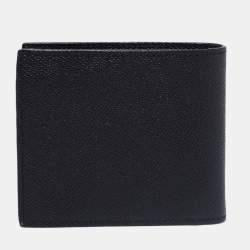 Pre Owned Burberry Black Grained Leather Bifold Wallet