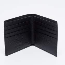Pre Owned Burberry Black Grained Leather Bifold Wallet