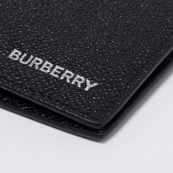 Pre Owned Burberry Black Grained Leather Bifold Wallet