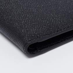 Pre Owned Burberry Black Grained Leather Bifold Wallet