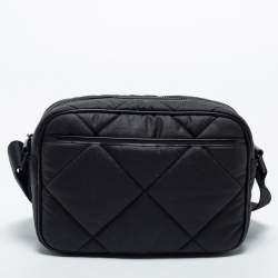 Burberry Black Quilted Canvas and Leather Paddy Crossbody Bag