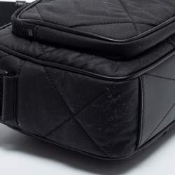 Burberry Black Quilted Canvas and Leather Paddy Crossbody Bag