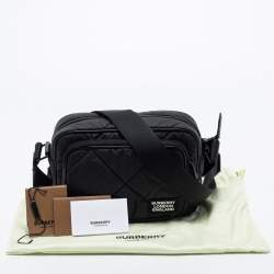 Burberry Black Quilted Canvas and Leather Paddy Crossbody Bag