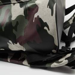 Burberry Green Camouflage Coated and Canvas Large Jack Backpack