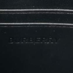Burberry Black Motif Charcoal Monogram Check Coated Canvas and Leather Theo Crossbody Bag 