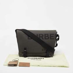 Burberry Grey/Black Horseferry Print Coated Canvas Messenger Bag