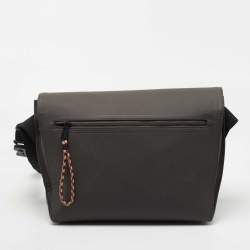 Burberry Grey/Black Horseferry Print Coated Canvas Messenger Bag