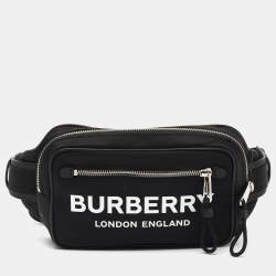 Pre Owned Burberry Black Nylon and Leather West Belt Bag 