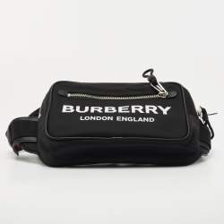 Pre Owned Burberry Black Nylon and Leather West Belt Bag 