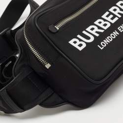 Pre Owned Burberry Black Nylon and Leather West Belt Bag 