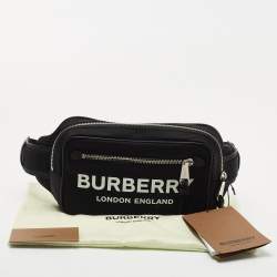 Pre Owned Burberry Black Nylon and Leather West Belt Bag 