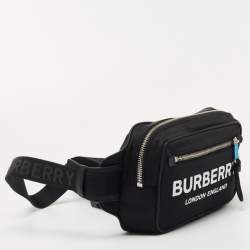 Pre Owned Burberry Black Nylon and Leather West Belt Bag 