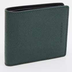 Burberry Dark Green Leather Bifold Wallet