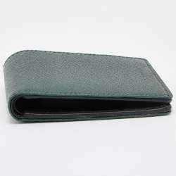 Burberry Dark Green Leather Bifold Wallet