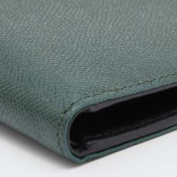 Burberry Dark Green Leather Bifold Wallet