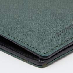 Burberry Dark Green Leather Bifold Wallet