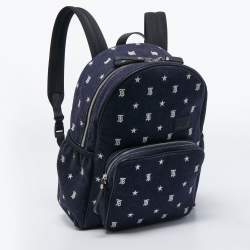 Burberry Blue/Black Marco TB Denim and Leather Backpack