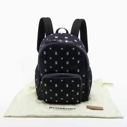 Burberry Blue/Black Marco TB Denim and Leather Backpack