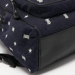 Burberry Blue/Black Marco TB Denim and Leather Backpack