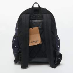 Burberry Blue/Black Marco TB Denim and Leather Backpack