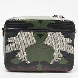 Burberry Green Camo Print Leather Sutton Crossbody Bag