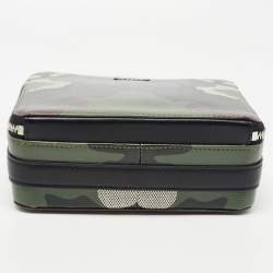 Burberry Green Camo Print Leather Sutton Crossbody Bag