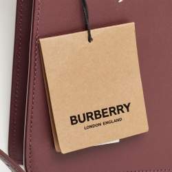 Pre Owned Burberry Burgundy Leather Robin Crossbody Bag