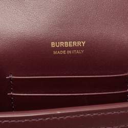 Pre Owned Burberry Burgundy Leather Robin Crossbody Bag