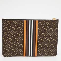 Burberry Multicolor TB-Print Coated Canvas Pouch
