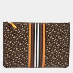 Burberry Multicolor TB-Print Coated Canvas Pouch