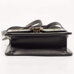 Burberry Black/Green Checkered Canvas and Leather Robin Crossbody Bag
