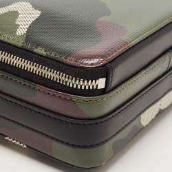 Burberry Green Camo Print Canvas Sutton Crossbody Bag