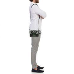 Burberry Green Camo Print Canvas Sutton Crossbody Bag