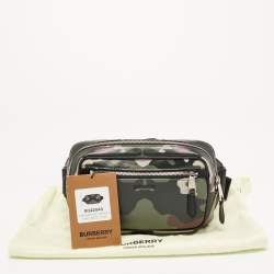 Burberry Green Camo Print Canvas West Belt Bag