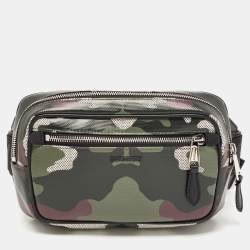 Burberry Green Camo Print Canvas West Belt Bag