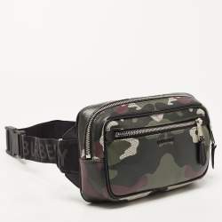 Burberry Green Camo Print Canvas West Belt Bag
