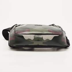 Burberry Green Camo Print Canvas West Belt Bag