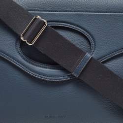 Burberry Ash Blue Leather Large Pocket Messenger Bag