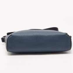 Burberry Ash Blue Leather Large Pocket Messenger Bag