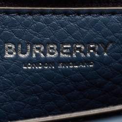 Burberry Ash Blue Leather Large Pocket Messenger Bag