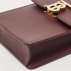 Burberry Deep Maroon Leather Robin Crossbody Bag