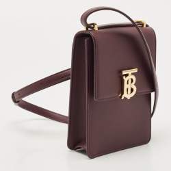 Burberry Deep Maroon Leather Robin Crossbody Bag