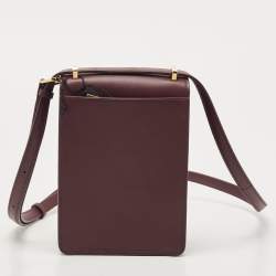 Burberry Deep Maroon Leather Robin Crossbody Bag